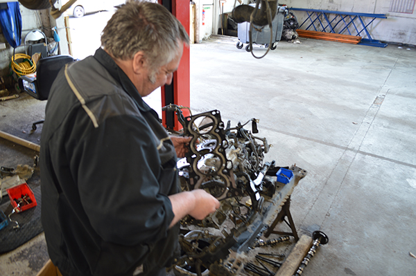 Engine rebuild on the workshop bench