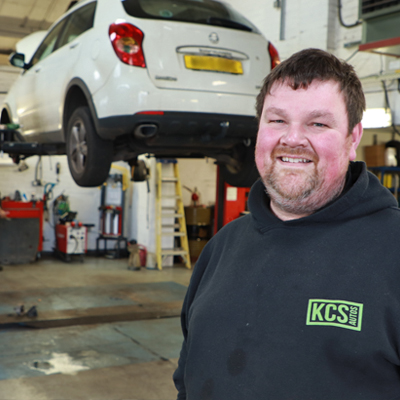 A member of the KCS team in the workshop